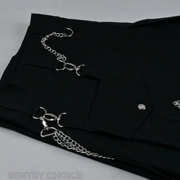 Traditional Scottish Cargo Kilt Utility Knee length skirts with Silver Chains - Picture 4 of 12